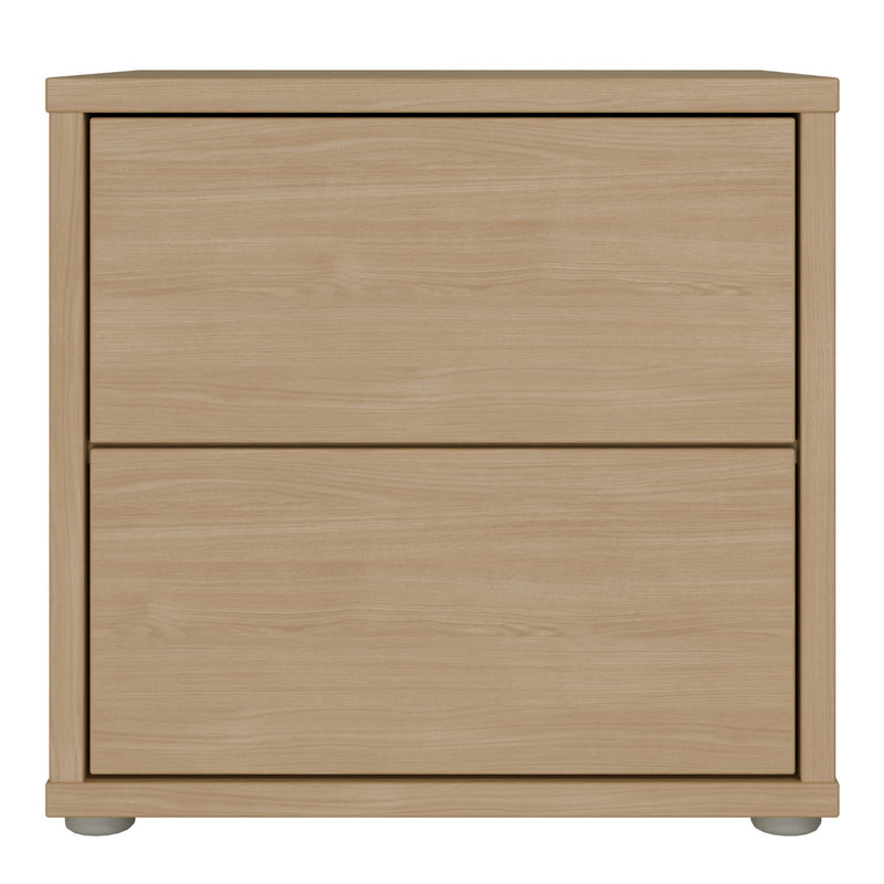 Alice Springs Low Bedside Cabinet with 2 Drawers Push-to-Open in Elegancia Oak – image 2