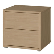 Alice Springs Low Bedside Cabinet with 2 Drawers Push-to-Open in Elegancia Oak – image 3