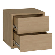 Alice Springs Low Bedside Cabinet with 2 Drawers Push-to-Open in Elegancia Oak – image 4