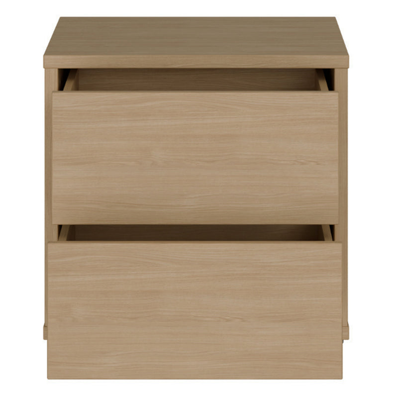 Alice Springs Low Bedside Cabinet with 2 Drawers Push-to-Open in Elegancia Oak – image 5