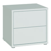 Alice Springs Low Bedside Cabinet with 2 Drawers Push-to-Open in Light Grey – image 1