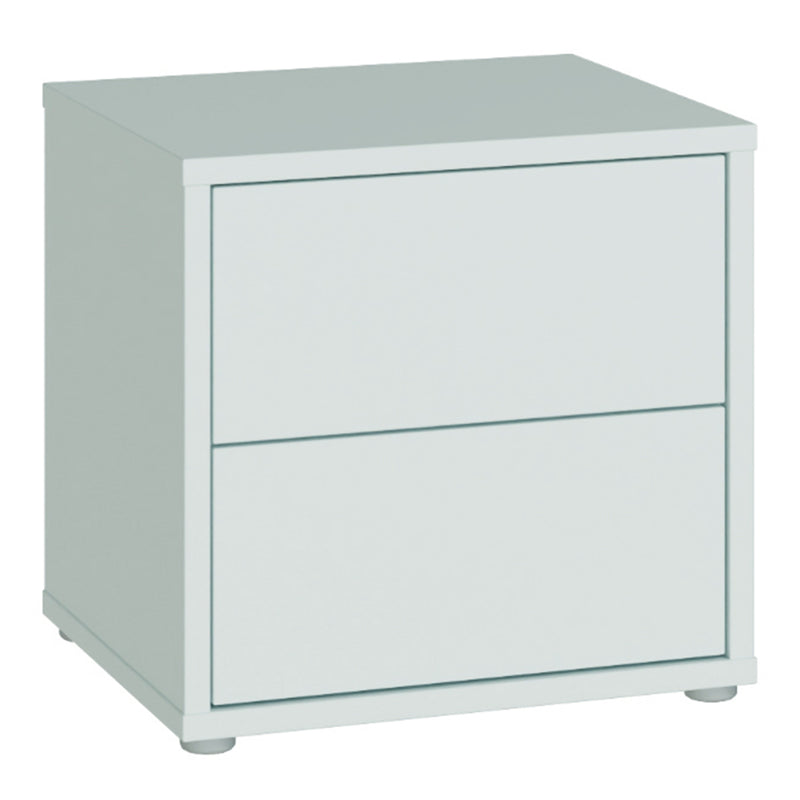 Alice Springs Low Bedside Cabinet with 2 Drawers Push-to-Open in Light Grey – image 1