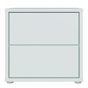 Alice Springs Low Bedside Cabinet with 2 Drawers Push-to-Open in Light Grey – image 2
