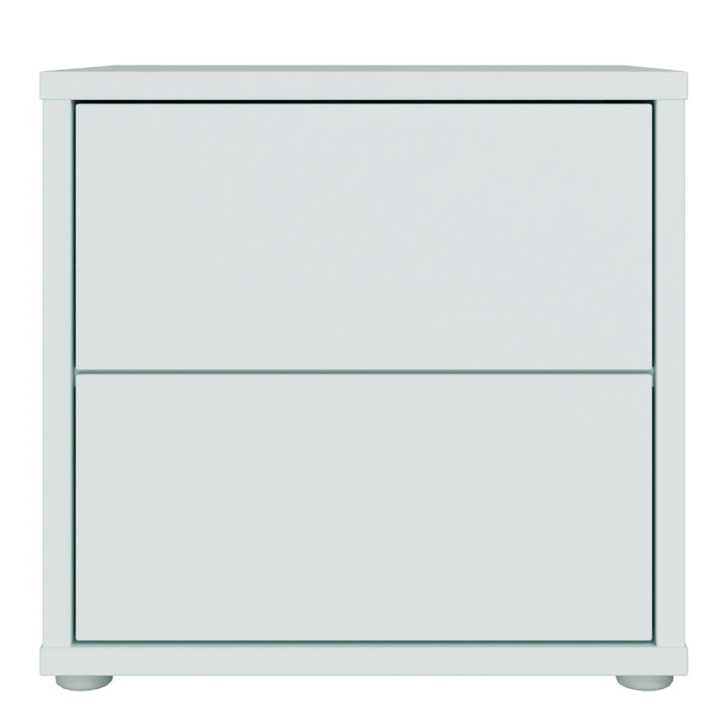 Alice Springs Low Bedside Cabinet with 2 Drawers Push-to-Open in Light Grey – image 2