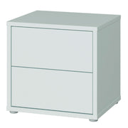 Alice Springs Low Bedside Cabinet with 2 Drawers Push-to-Open in Light Grey – image 3
