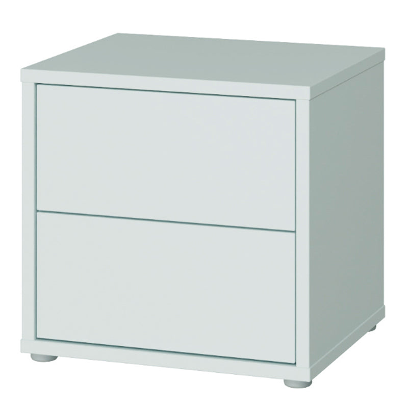 Alice Springs Low Bedside Cabinet with 2 Drawers Push-to-Open in Light Grey – image 3