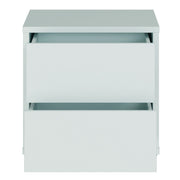 Alice Springs Low Bedside Cabinet with 2 Drawers Push-to-Open in Light Grey – image 5