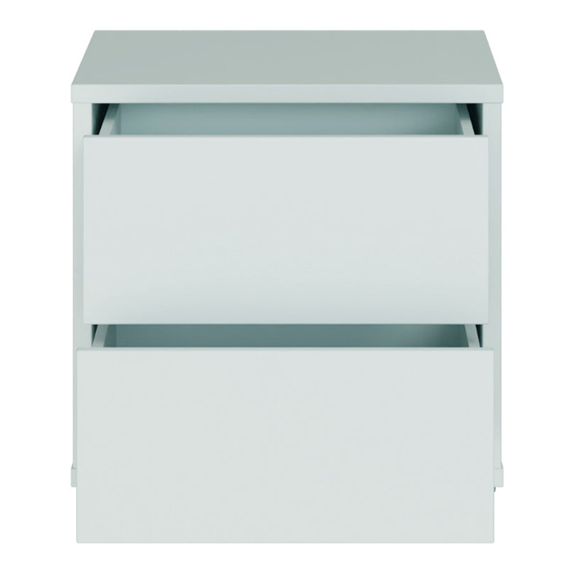 Alice Springs Low Bedside Cabinet with 2 Drawers Push-to-Open in Light Grey – image 5