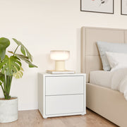 Alice Springs Low Bedside Cabinet with 2 Drawers Push-to-Open in Light Grey – image 6