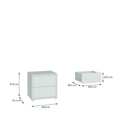 Alice Springs Low Bedside Cabinet with 2 Drawers Push-to-Open in Light Grey – image 7