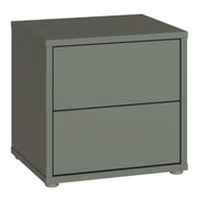 Alice Springs Low Bedside Cabinet with 2 Drawers Push-to-Open in Sage Green – image 1