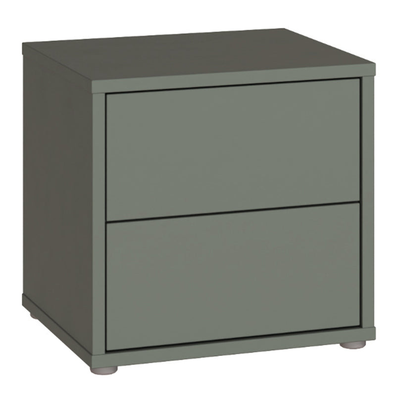 Alice Springs Low Bedside Cabinet with 2 Drawers Push-to-Open in Sage Green – image 1