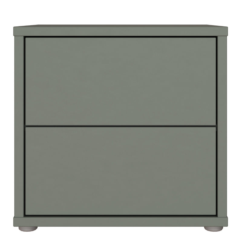 Alice Springs Low Bedside Cabinet with 2 Drawers Push-to-Open in Sage Green – image 2