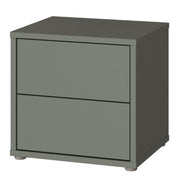 Alice Springs Low Bedside Cabinet with 2 Drawers Push-to-Open in Sage Green – image 3