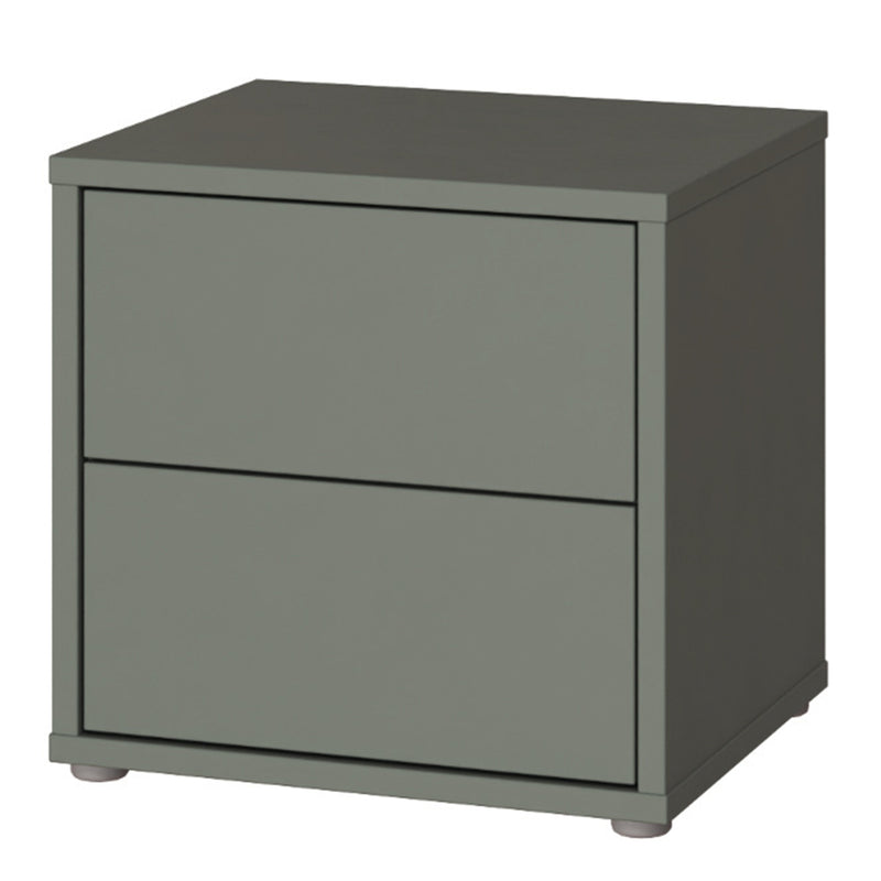 Alice Springs Low Bedside Cabinet with 2 Drawers Push-to-Open in Sage Green – image 3