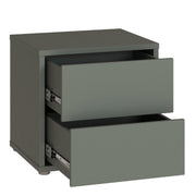 Alice Springs Low Bedside Cabinet with 2 Drawers Push-to-Open in Sage Green – image 4