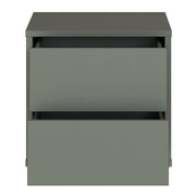 Alice Springs Low Bedside Cabinet with 2 Drawers Push-to-Open in Sage Green – image 5