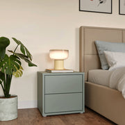 Alice Springs Low Bedside Cabinet with 2 Drawers Push-to-Open in Sage Green – image 6