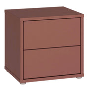 Alice Springs Low Bedside Cabinet with 2 Drawers Push-to-Open in Terracotta – image 1