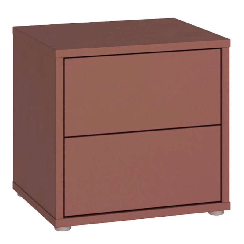 Alice Springs Low Bedside Cabinet with 2 Drawers Push-to-Open in Terracotta – image 1
