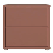 Alice Springs Low Bedside Cabinet with 2 Drawers Push-to-Open in Terracotta – image 2
