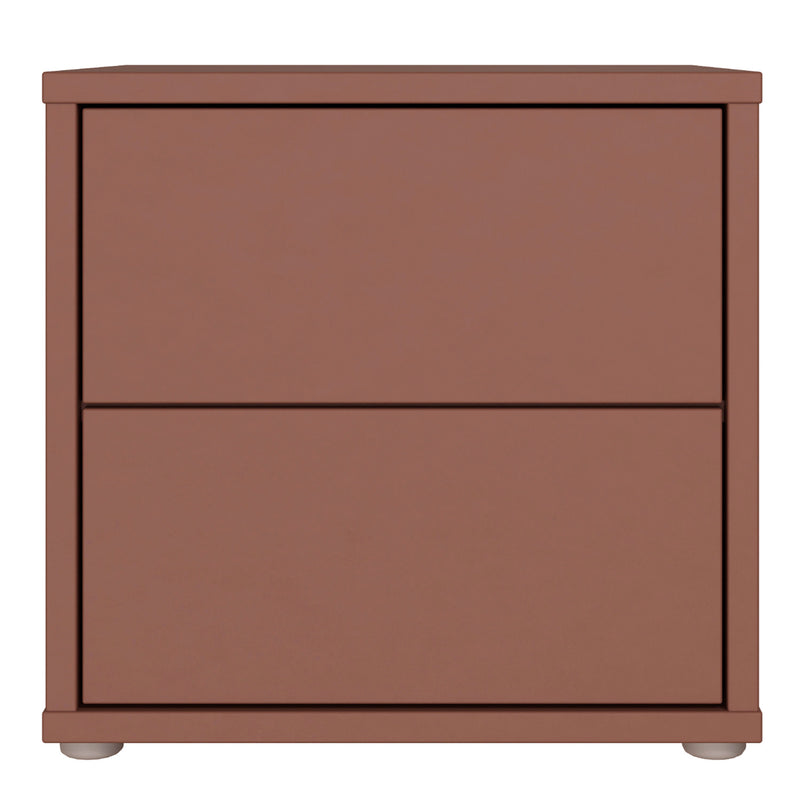 Alice Springs Low Bedside Cabinet with 2 Drawers Push-to-Open in Terracotta – image 2
