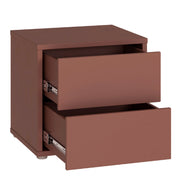 Alice Springs Low Bedside Cabinet with 2 Drawers Push-to-Open in Terracotta – image 4