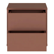 Alice Springs Low Bedside Cabinet with 2 Drawers Push-to-Open in Terracotta – image 5