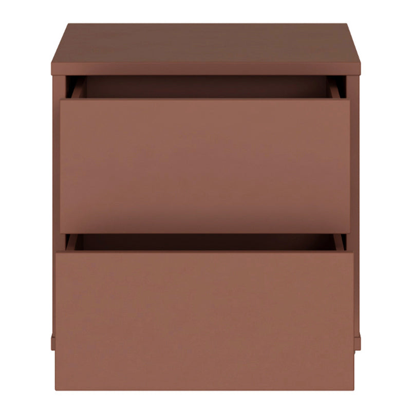 Alice Springs Low Bedside Cabinet with 2 Drawers Push-to-Open in Terracotta – image 5