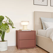 Alice Springs Low Bedside Cabinet with 2 Drawers Push-to-Open in Terracotta – image 6