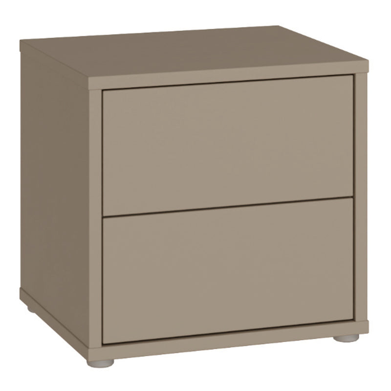 Alice Springs Low Bedside Cabinet with 2 Drawers Push-to-Open in Taupe – image 1