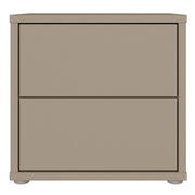 Alice Springs Low Bedside Cabinet with 2 Drawers Push-to-Open in Taupe – image 2