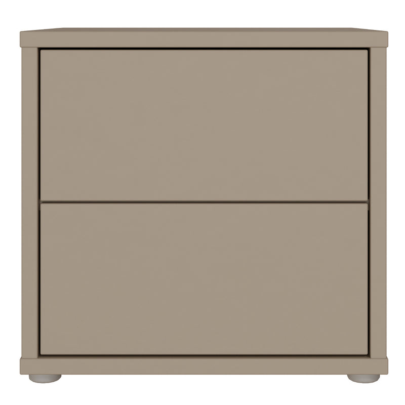 Alice Springs Low Bedside Cabinet with 2 Drawers Push-to-Open in Taupe – image 2