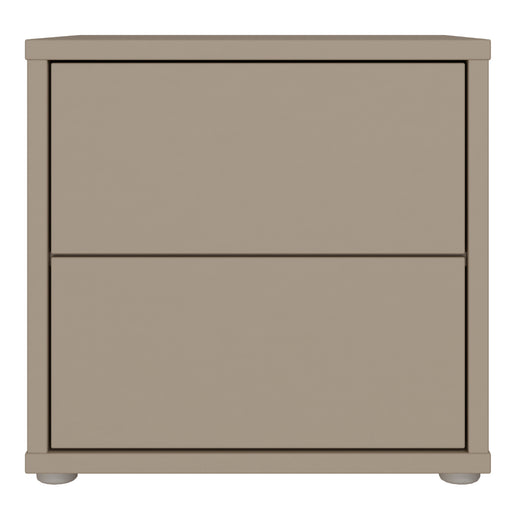 Alice Springs Low Bedside Cabinet with 2 Drawers Push-to-Open in Taupe – image 2
