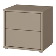 Alice Springs Low Bedside Cabinet with 2 Drawers Push-to-Open in Taupe – image 3