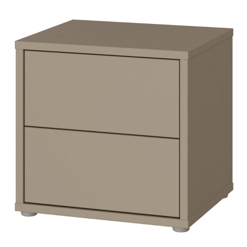 Alice Springs Low Bedside Cabinet with 2 Drawers Push-to-Open in Taupe – image 3