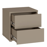 Alice Springs Low Bedside Cabinet with 2 Drawers Push-to-Open in Taupe – image 4