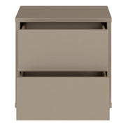 Alice Springs Low Bedside Cabinet with 2 Drawers Push-to-Open in Taupe – image 5