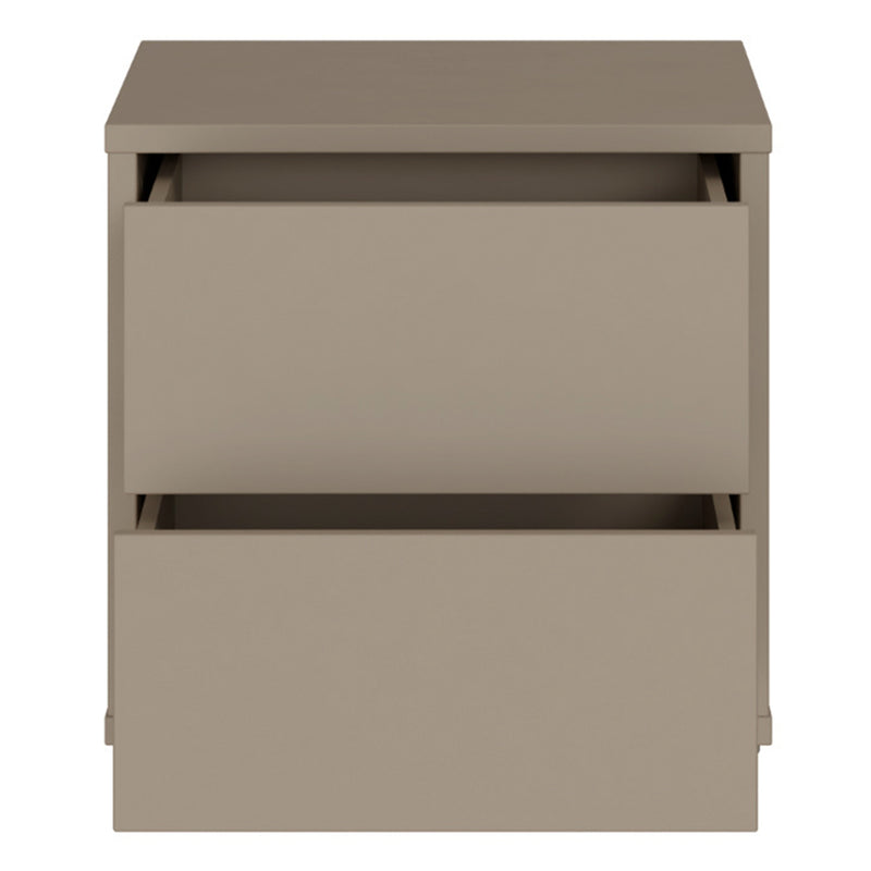 Alice Springs Low Bedside Cabinet with 2 Drawers Push-to-Open in Taupe – image 5