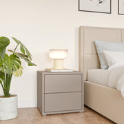 Alice Springs Low Bedside Cabinet with 2 Drawers Push-to-Open in Taupe – image 6