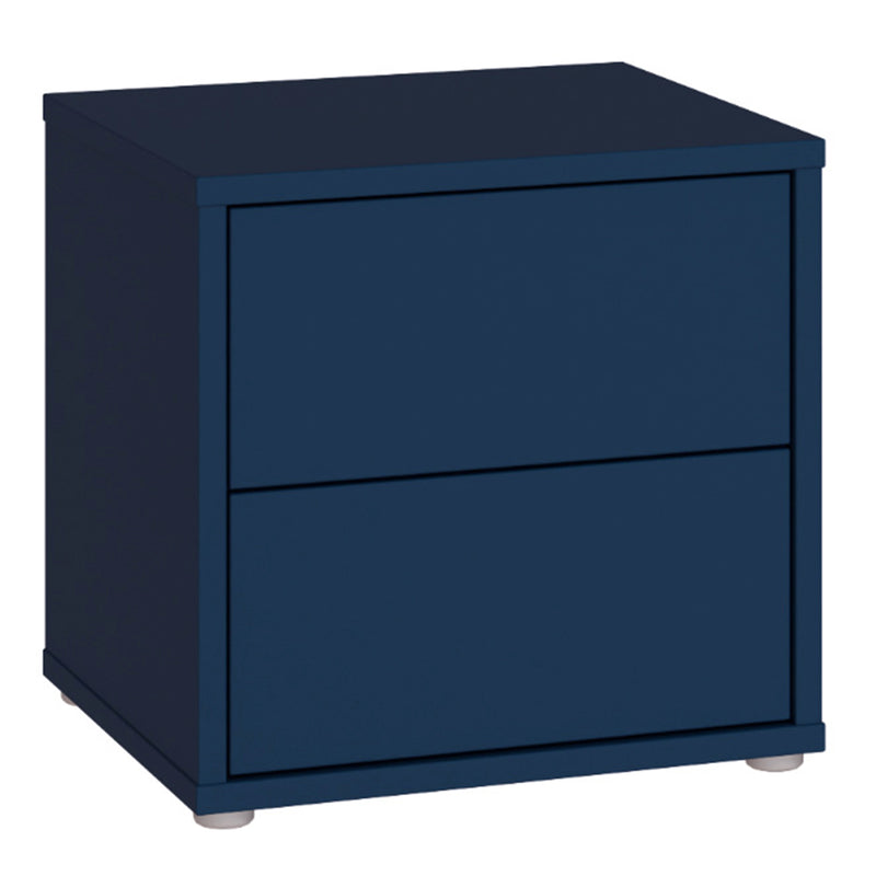 Alice Springs Low Bedside Cabinet with 2 Drawers Push-to-Open in Night Blue – image 1