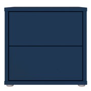 Alice Springs Low Bedside Cabinet with 2 Drawers Push-to-Open in Night Blue – image 2