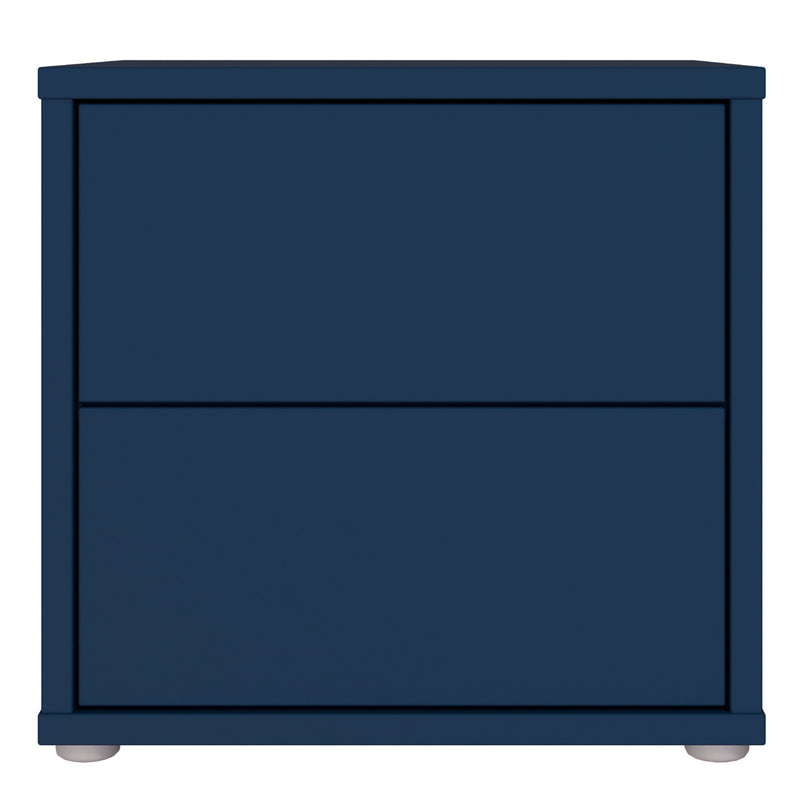 Alice Springs Low Bedside Cabinet with 2 Drawers Push-to-Open in Night Blue – image 2