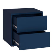 Alice Springs Low Bedside Cabinet with 2 Drawers Push-to-Open in Night Blue – image 4
