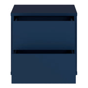 Alice Springs Low Bedside Cabinet with 2 Drawers Push-to-Open in Night Blue – image 5
