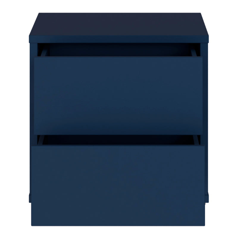 Alice Springs Low Bedside Cabinet with 2 Drawers Push-to-Open in Night Blue – image 5