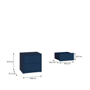 Alice Springs Low Bedside Cabinet with 2 Drawers Push-to-Open in Night Blue – image 8