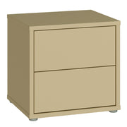Alice Springs Low Bedside Cabinet with 2 Drawers Push-to-Open in Butter Yellow – image 1