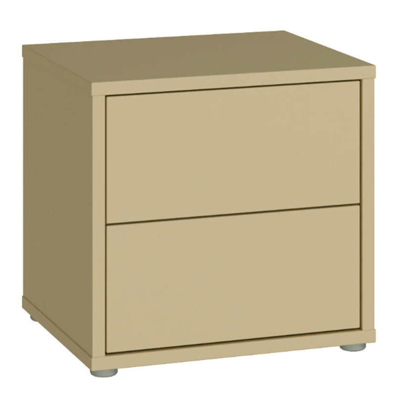 Alice Springs Low Bedside Cabinet with 2 Drawers Push-to-Open in Butter Yellow – image 1