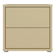 Alice Springs Low Bedside Cabinet with 2 Drawers Push-to-Open in Butter Yellow – image 2